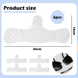 arrderly Pack of 6 Reusable Bra Inserts, Sweat Pads, Bra Inserts, Underbust Sweat-Absorbing Pads Bra Sweat Pads for Women