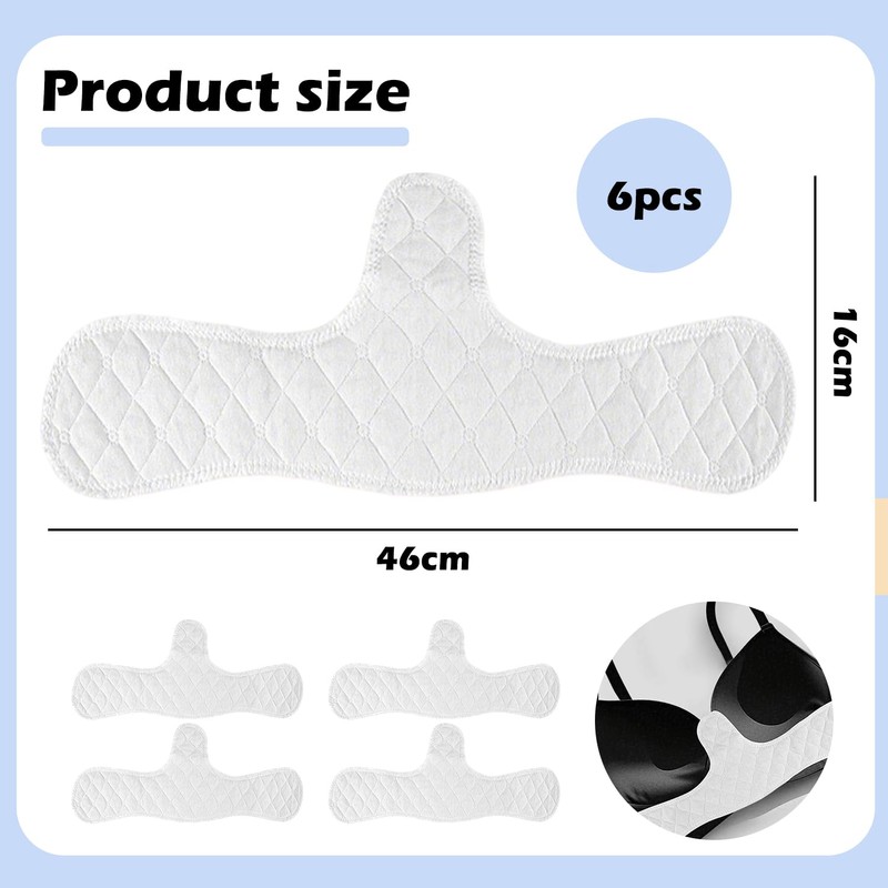 arrderly Pack of 6 Reusable Bra Inserts, Sweat Pads, Bra