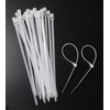 SQHXH 100 Pack Reusable White Cable Ties, 300mm X 4.8mm,