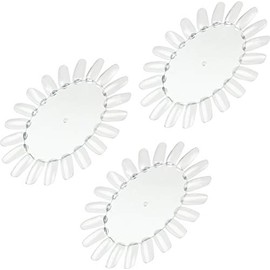 3 x Presentation Display / Colour Wheel / Tip Rondelle with 20 Tips Transparent Clear (Very Stable) Round Oval for Displaying Nail Polish, UV Gel, Airbrush, One-Stroke, Nail Art