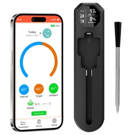 Smart Wireless Meat Thermometer – BBQ Thermometer 820-FT Bluetooth Wireless Range Digital Food Thermometer with App Control | IP67 Waterproof Probe | Cooking Thermometer for BBQ, Oven, Grill, Smoker