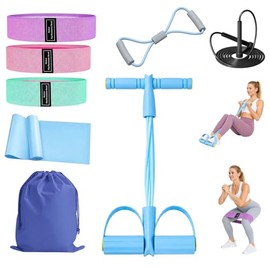 Bandas de Resistencia Elasticas, 8PCS Cuerda Tensión Multifunción, Extractor de Pedal de 6 Tubos, Extractor de Brazo en Forma 8, 3 Bandas Elásticas Gr