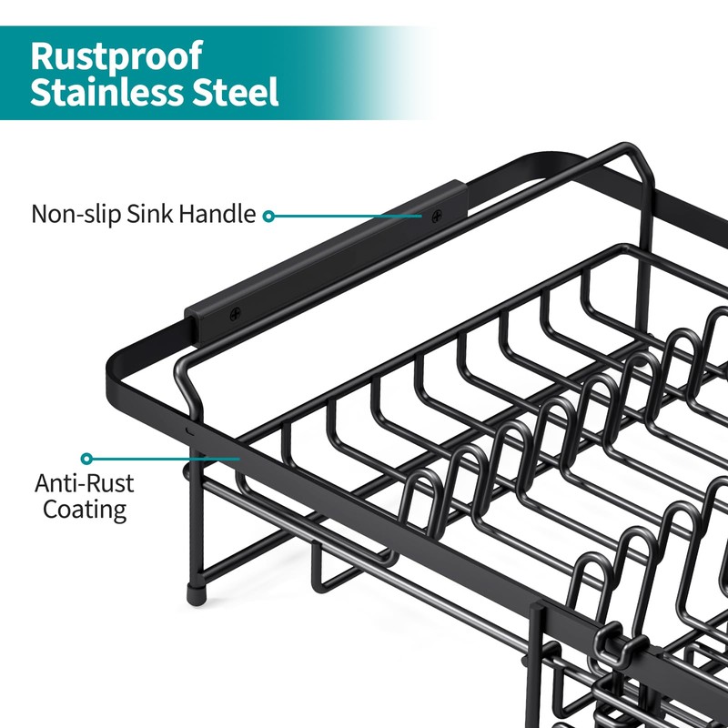 Urackify Expandable in Sink Dish Drying Rack - Adjustable Dish