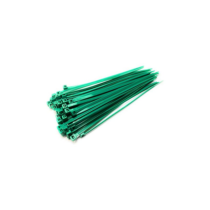 TR Nylon Plastic Cable Ties, Zip Ties Green wrap (Green,