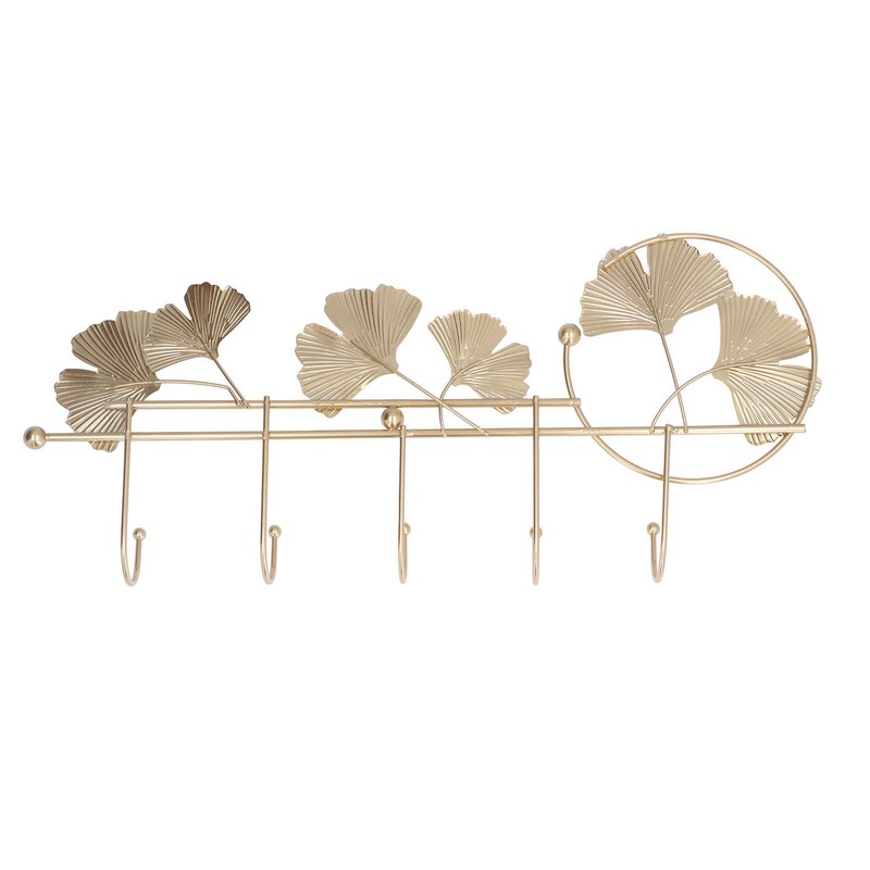 Wall Coat Rack Ginkgo Leaf Design Simple Elegant Style Wide