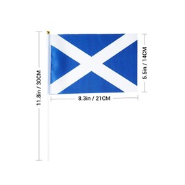 20 Pack Small Scotland Flags on Stick Mini Handheld Scottish Flag for Parades, Independence Day and Patriotic Events 5x8 Inch Durable Weather-Resistant Flags with 12 Inch Sticks(Scotland)