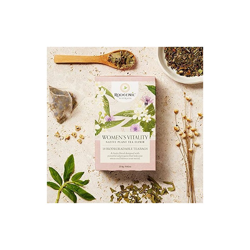 Roogenic Women's Vitality Native Plant Tea Elixir Tea Bags in