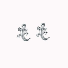 16g Gecko Labret Cartilage Tragus Monroe Lip Nose Helix Unique Studs Earrings for Women Men Boys Stainless Steel Fashion Cute Animal Piercings Jewelry Gifts Birthday One Pair, Metal