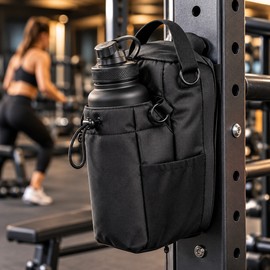 Magnetic Gym Bag for Workout Essentials – Hands-Free Water Bottle Holder with Phone Pocket for Gym Equipment Storage