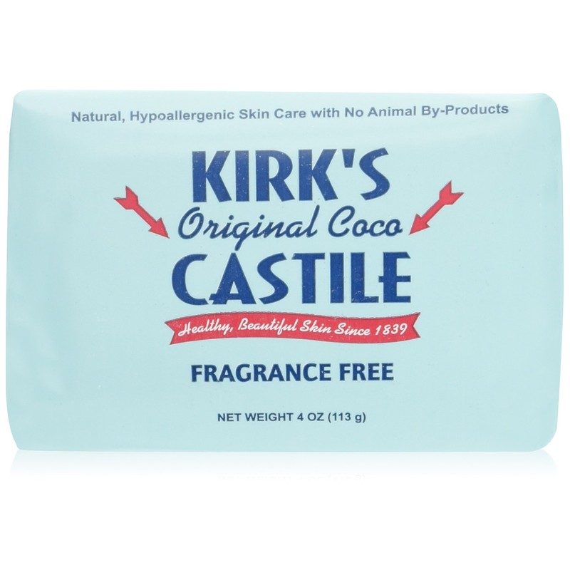 Kirk's Coco Castile Soap, Fragrance Free (Pack of 5)