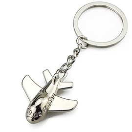 Freedale Polished Silver Aircraft Airplane Air Plane Model Metal Keychain Key Chain Ring Keyfob Keyring Keyrings (silver 2)