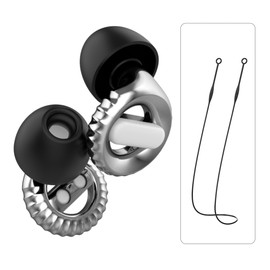 LumiGlow Concert Ear Plugs - 25dB Noise Reduction Reusable Silicone High-Fidelity Earplugs with Magnetic Safety Cord for Concerts, Festivals Airplanes, Musicians, DJs, Sports & Work (Silver)