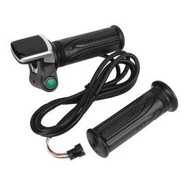 1 Pair Electric Bicycle Handlebar with LCD Power Display, Accelerator Handlebar with Switch Speed Control, 6 Cores, for Electric Vehicle Bicycle (#1)