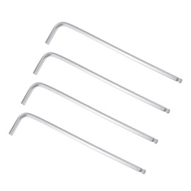 TOP-VIGOR 4Pcs 3/16" Ball End Hex Key Wrench, L Shaped Long Arm Allen Wrench for Household DIY, Professional Machine Repairing, CR-V