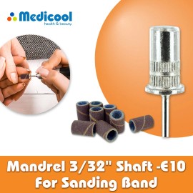 Medicool Mandrel 3/32" Shaft for Sanding Band for Nail Drill Manicure Machine Pr