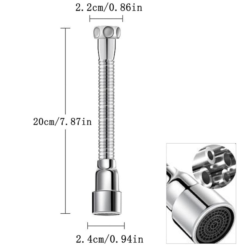 JJiaoLinin Faucet Extender with 360° Rotation, Kitchen Tap Extension, for