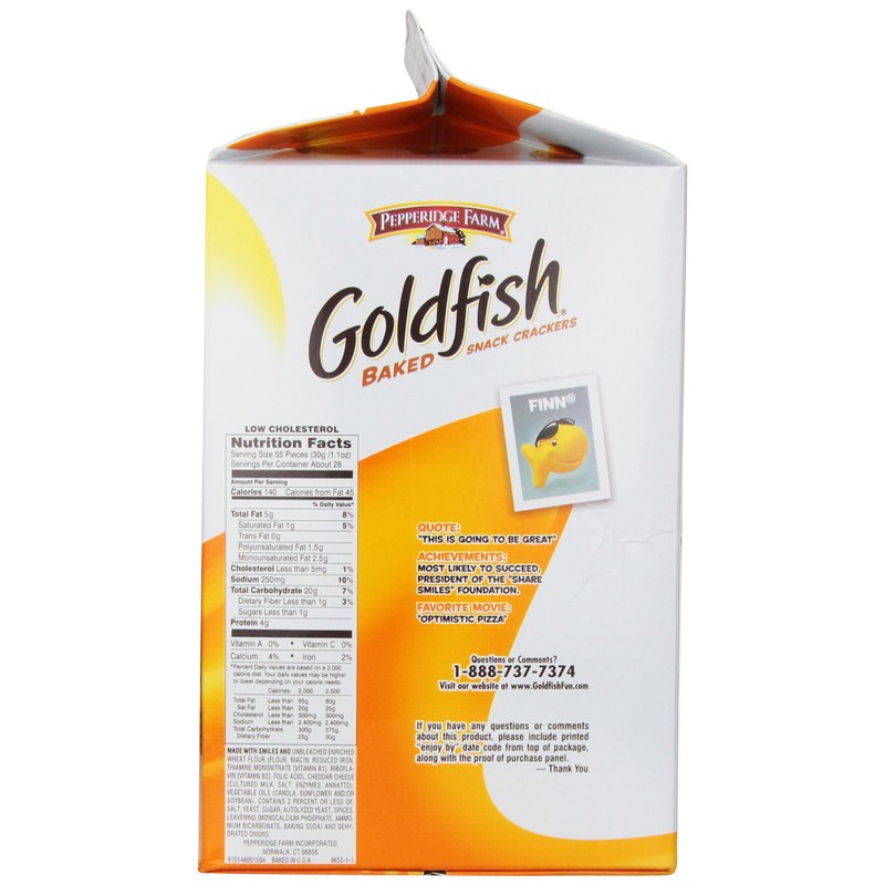 Pepperidge Farm Goldfish, Cheddar, 30 Ounce (Pack of 3)