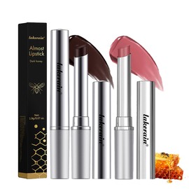 Baorder 2PCS Honey Lipstick Tinted Lip Balm,Hydrating Natural Glossy Black and Pink Honey Lip Balm,Sheer Lip Balm,Moisturizing Black and Pink Lipstick Makeup Lip Care for Repairing Dry Lips