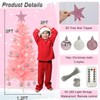 3 FT Artificial Christmas Tree, Pink Christmas Tree with 50