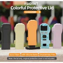 FSIDIWT Cover Case for DJI Osmo Pocket 3 Accessories, Pocket 3 Gimbal/Lens/Screen Protector, with 3 CPL/ND Filters/SD Cards Storage Slots (Yellow)