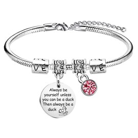 Waeceip Duck Gifts for Women & Lovers Duck Bracelet Always Be Yourself Bracelet Best Gift Idea for Women Friend Sister
