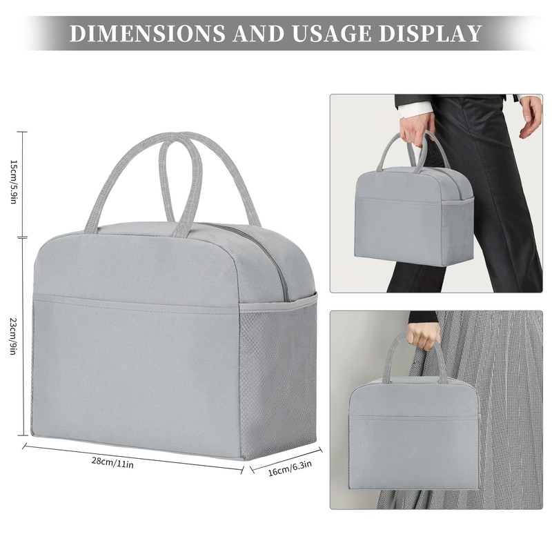 douyadady Lunch Bag Women/Men Lunch Box Women/Men (grey)