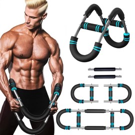 Twister Arm Trainer, Adjustable Chest Workout Equipment, Arm Trainer for Men, Portable Power Twister Bar, Detachable Design Fitness Anywhere (Blue, 40-100lb)