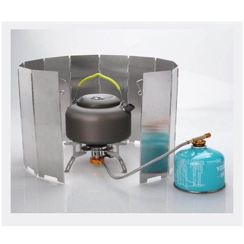 12 Plate Camping Stove Wind Shield Foldable Aluminum Camping Outdoor