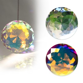 75 mm Pack of 2 Suncatcher Crystal, Suncatcher, Crystals for Hanging, Crystal Prism Flower, Rainbow Maker, Suitable for Home Decorations