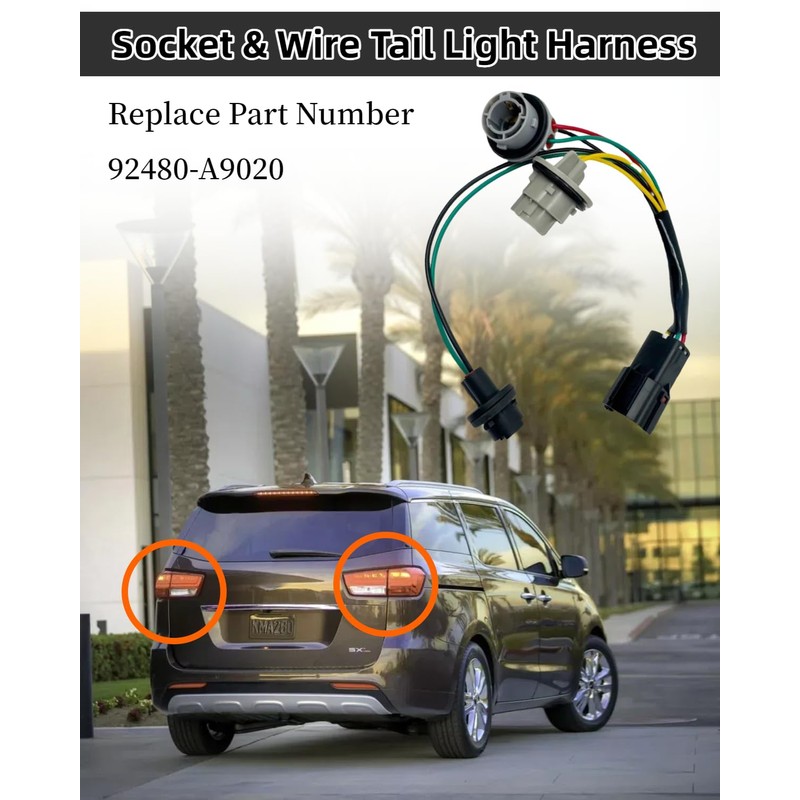 OWNDR 92480-A9020 Tail Light Wire Harness Socket Fit for Kia