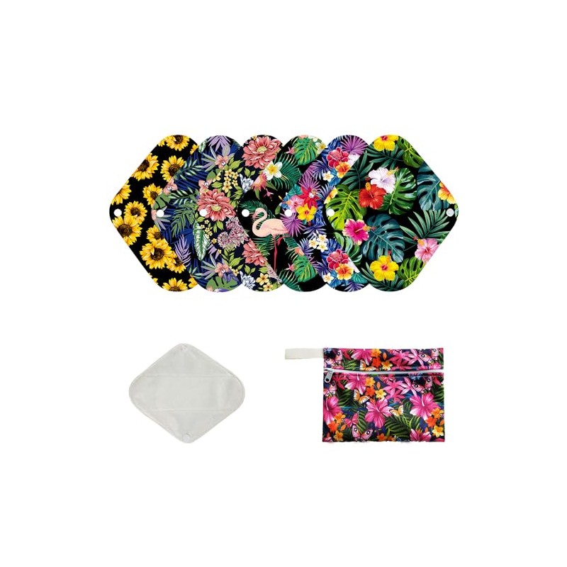 Juego de 7 piezas reutilizables de bambú orgánico para mujer,