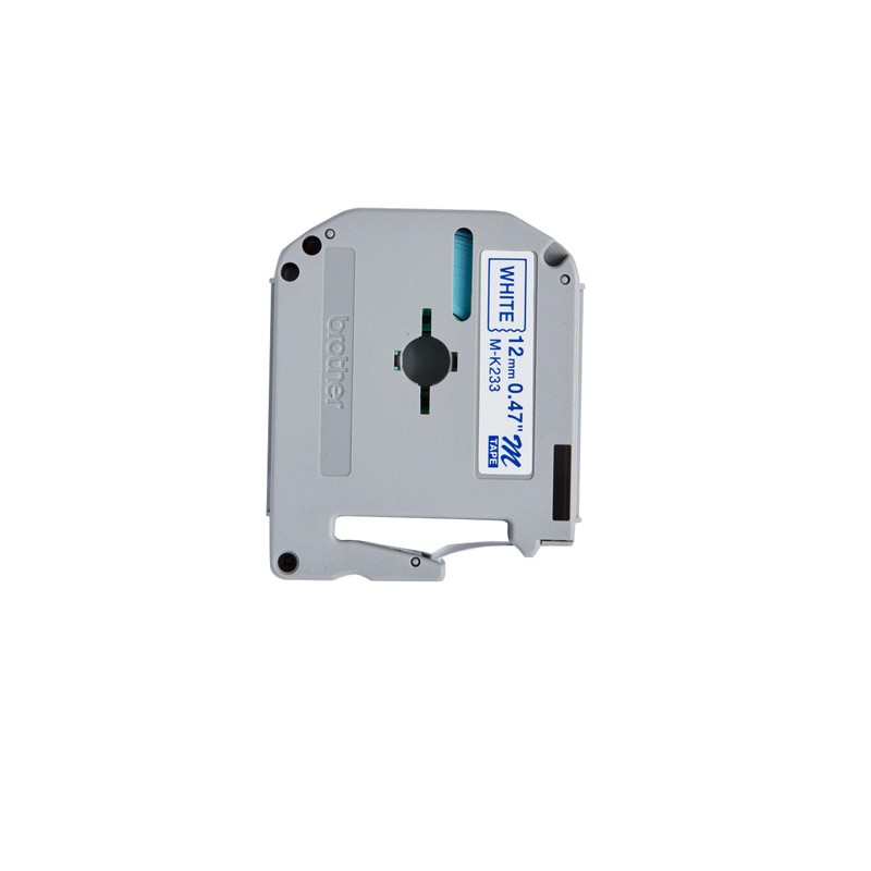 Brother MK-233BZ Labelling Tape Cassette, Blue on White, 12 mm