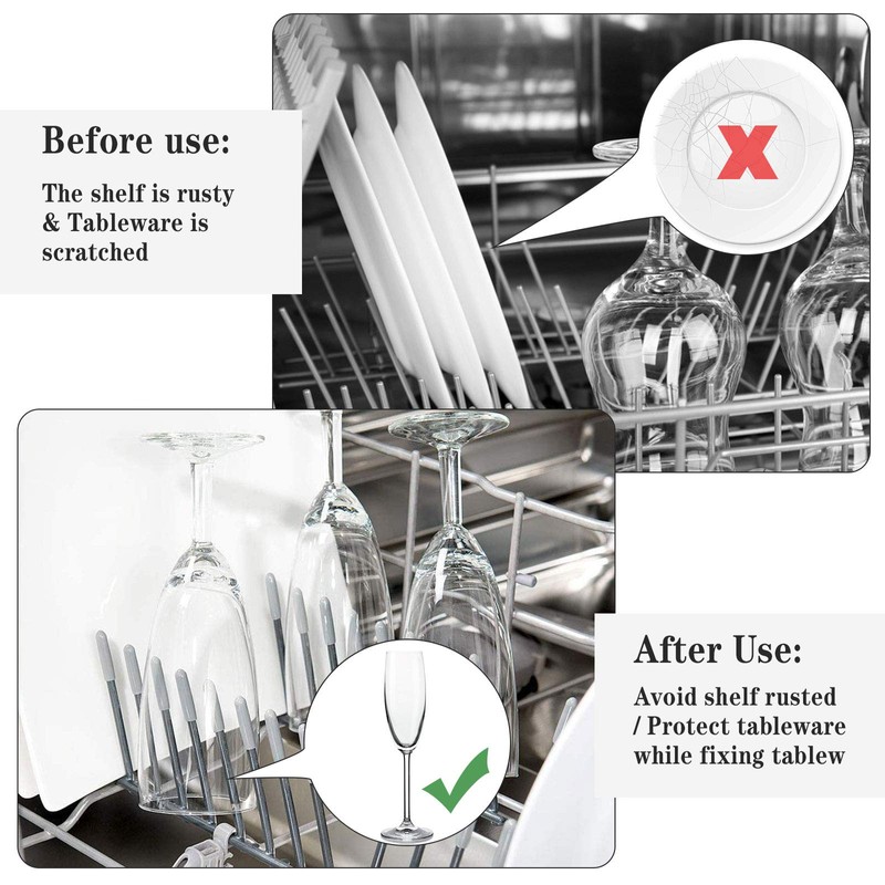 200 Pcs Universal Dishwasher Prong Rack Caps Dishwasher Rack Protective