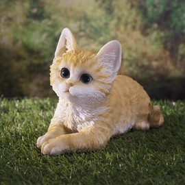 Pacific Trading Tabby Cat Lying Down Figurine 8.5 Inch