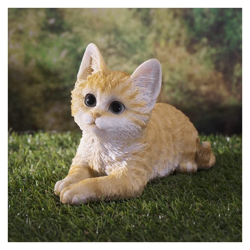 Pacific Trading Tabby Cat Lying Down Figurine 8.5 Inch