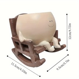 Lxoraziy Cute Smile Planter Pots, Resin Flower Pots with Drainage Hole, Decorative Succulent Pots, Cactus Planter for Home Office Balcony Garden