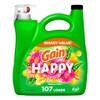 Gain Liquid Laundry Detergent, Happy, HE Compatible, 154 fl oz,