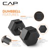 CAP Barbell Coated Dumbbell Weights with Padded Grip, Single, 110