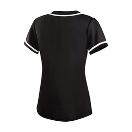EALER BJW80 Womens Button Down Baseball Jersey, Blank Softball Team Uniform, Hip Hop Hipster Plain Tshirts Short Sleeve Active Tee Shirts Black
