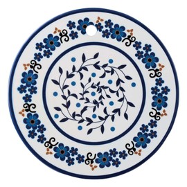 Como Life Ceramic Trivet Bouquet, Round 5.9 inches (15 cm), Ceramic, Pot Mat, Coaster, Floral Print, Stylish, Cork Back