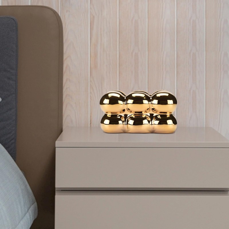 NYMYHE Electroplated Ceramic Tissue Box for Bathroom, Dresser, Living Room,