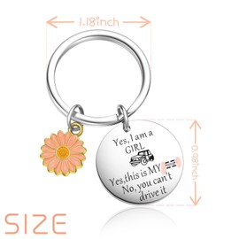 OWHOMS Car Girl Keychain SUV Wrangler Keychain - SUV Owner Gift For Women, Car Jewelry For Girlfriend, Sister, Mom - Driver Birthday Jewelry