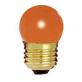 Satco S3610 7.5 Watt S11 Incandescent 120 Volt Medium Base Light Bulb, Ceramic Orange