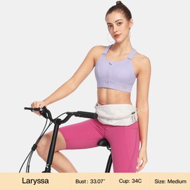 VFUS High Impact Sports Bras for Women Adjustable Zip Front Plus Size Workout Bra Full Coverage Removable Padded Running (X-Large, Purple)