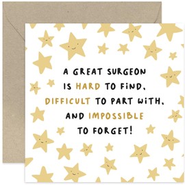 Old English Co. Thank You Card for Surgeon Doctor - Appreciation Card for Surgeon - Hospital Operation Surgery, Retirement, Leaving for Her or Him - Thank You Card | Blank Inside with Envelope