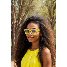 VISOONE Enhanced Version Rectangle Chic Preppy Look Blue Light Blocking Glasses for Women Men RIVER-LIGHTER