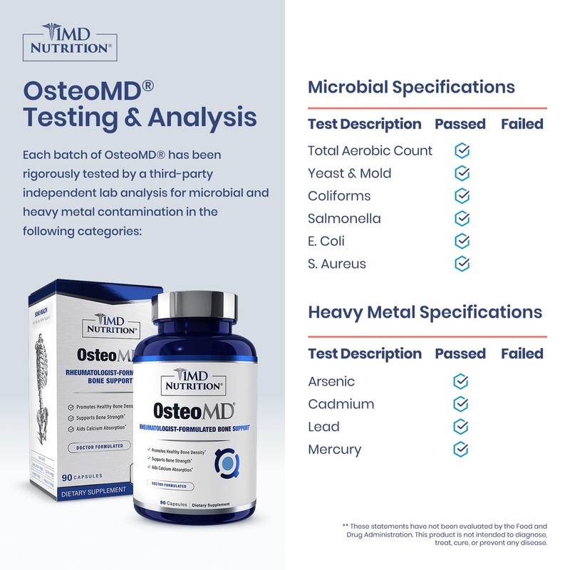 1MD Nutrition OsteoMD for Comprehensive Bone Support | with Calcium