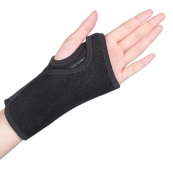 Wrist Brace, Wrist Splint Support Wrist Palm Protector with Metal Splint Stabilizer & Elastic Edged Thumb Hole for Carpal Tunnel, Tendonitis, Sports Injuries Pain Relief (Left Hand)