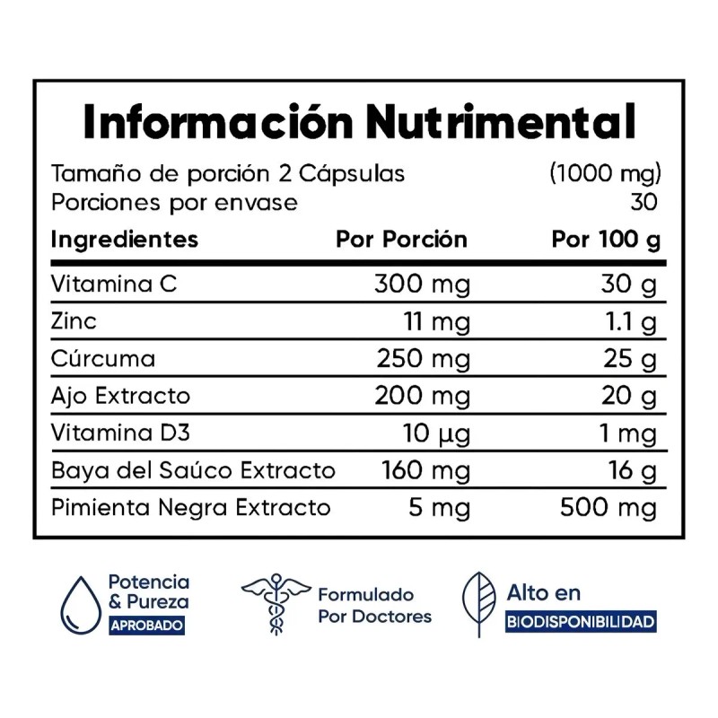 Multiblue Multivitamínico Suplemento Alimenticio con 60 cápsulas Sin sabor