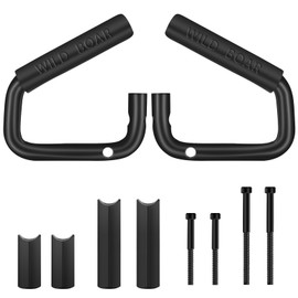 Aluminum Alloy Front Grab Bars Kit, Pack of 2, Compatible with 2007-2019 Jeep Wrangler JK JKU Roll Bar, Black